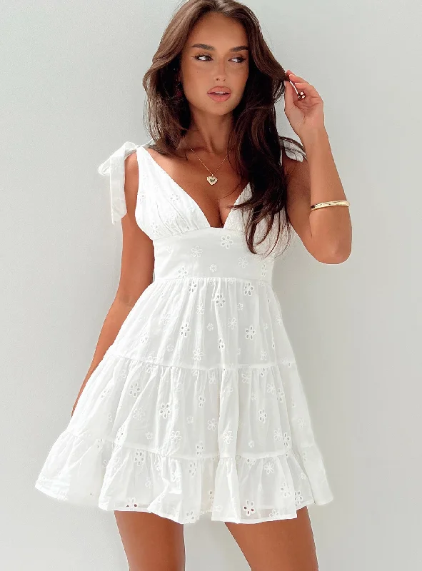 Galvis Mini Dress White Petite Tunics stripes playful