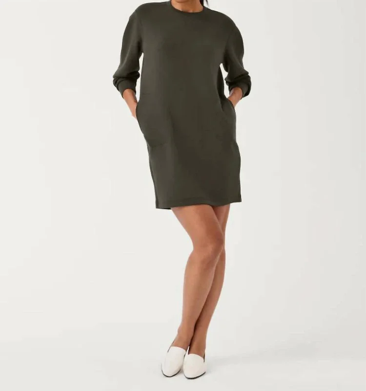 Air Essentials Crew Neck Dress In Olive Tunics Floral girly
