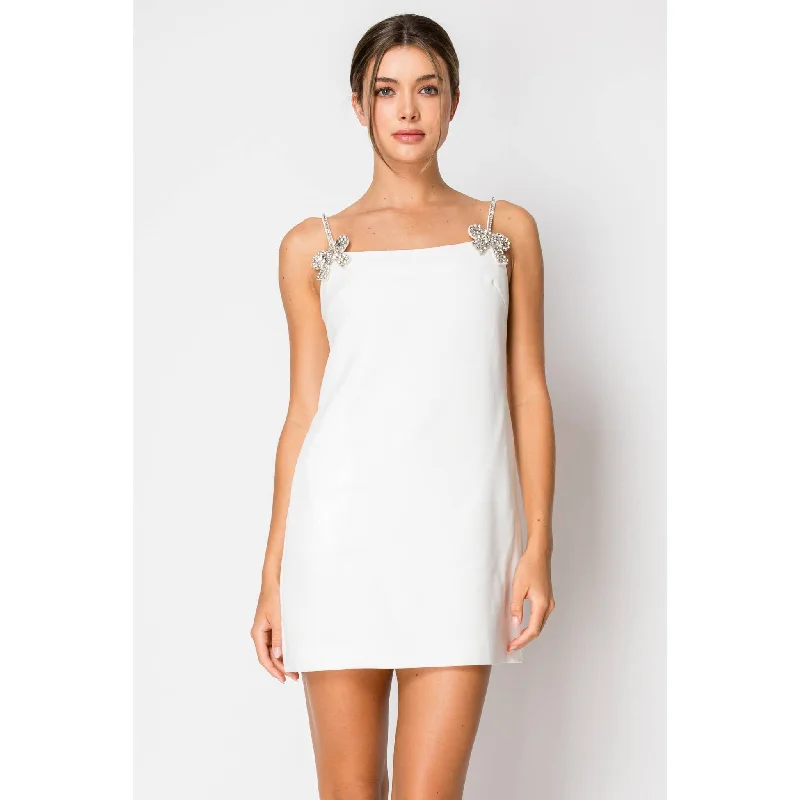 Sleeveless Crystal embellished Mini Dress Stylish Puff Sleeve Mini Dress