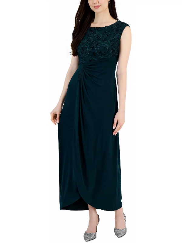 Womens Textured Ruched Semi-Formal Dress Tunics Ceremony elegant