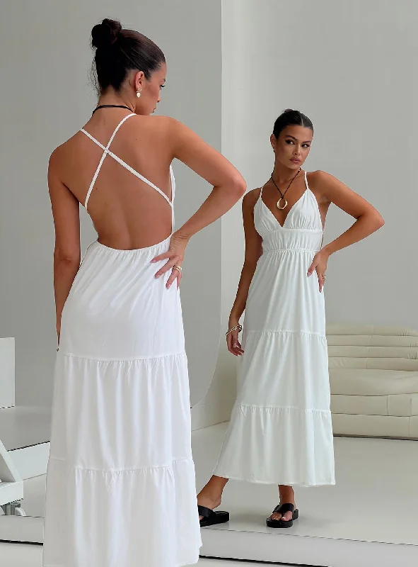 Mckew Maxi Dress White Tunics Summer linen