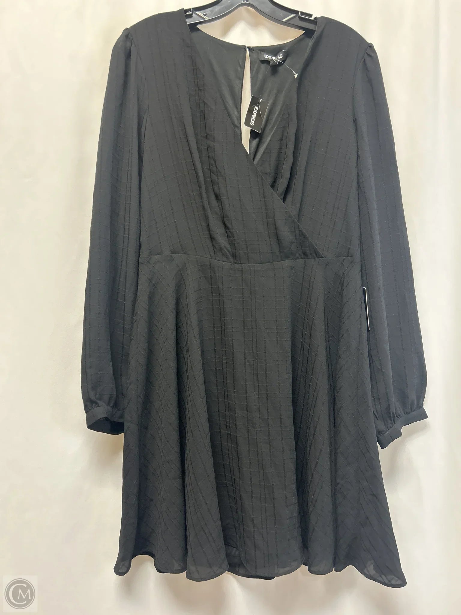 Dress Casual Midi By Express In Black, Size: M Boatneck Modish Everyday
