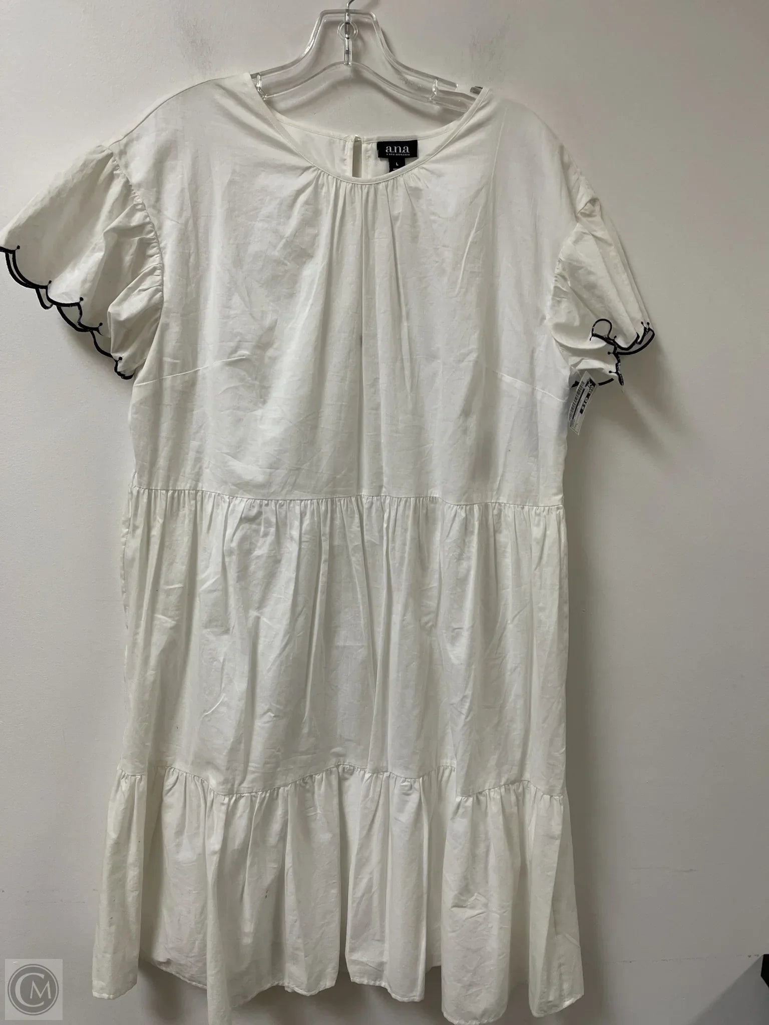 Dress Casual Midi By Ana In White, Size: L Tunics Solid Classic