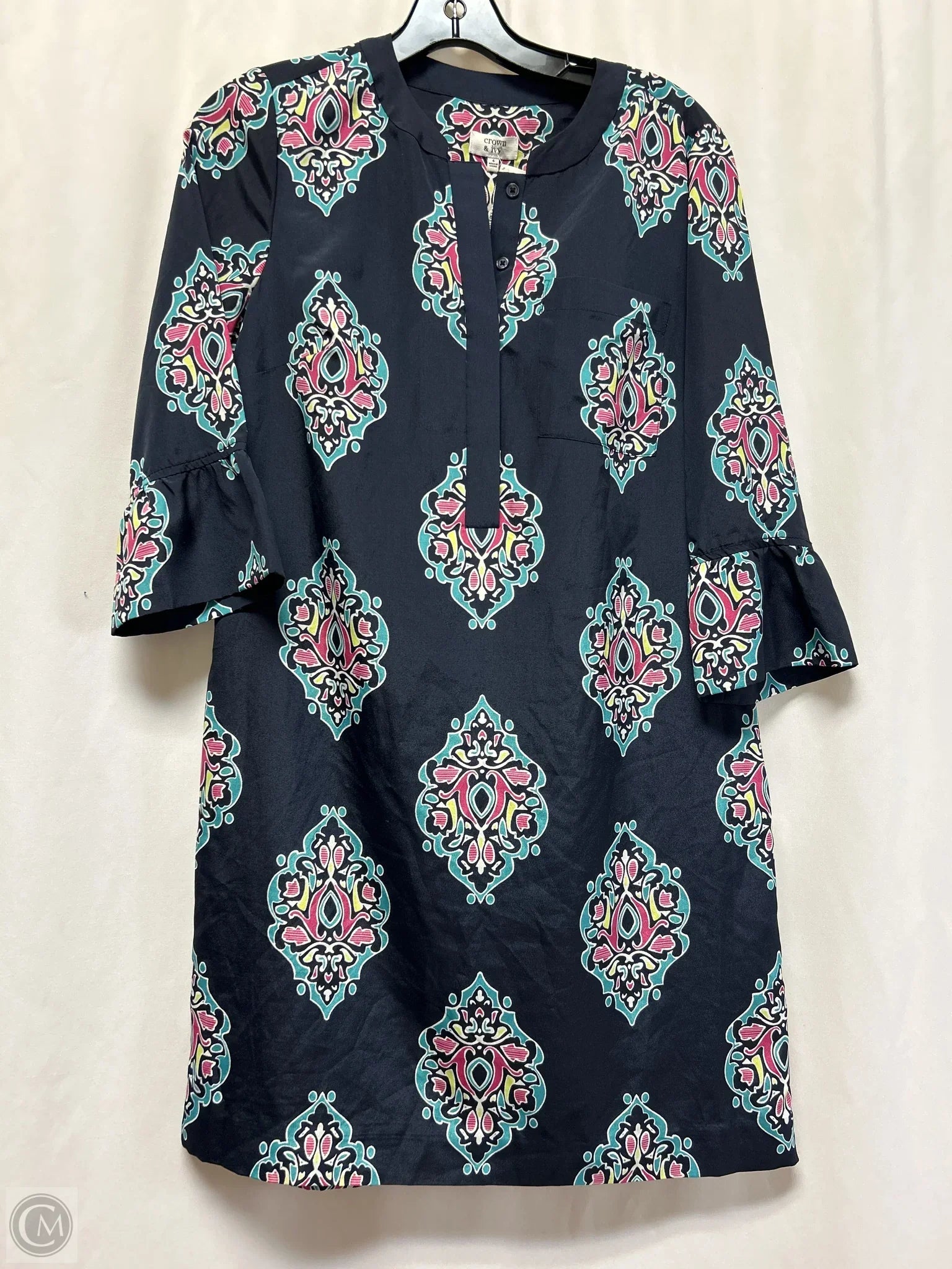 Dress Casual Midi By Crown And Ivy In Navy, Size: S Tunics Short Trendy