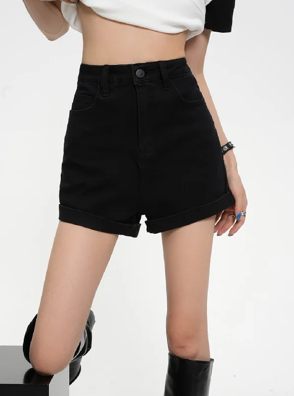 High-Waisted Tailored Shorts - Elegant Black Mini Dress Shorts Stylish Spaghetti Strap Mini Dress High-Waisted Tailored Shorts - Elegant Black Mini Dress Shorts Stylish Spaghetti Strap Mini Dress