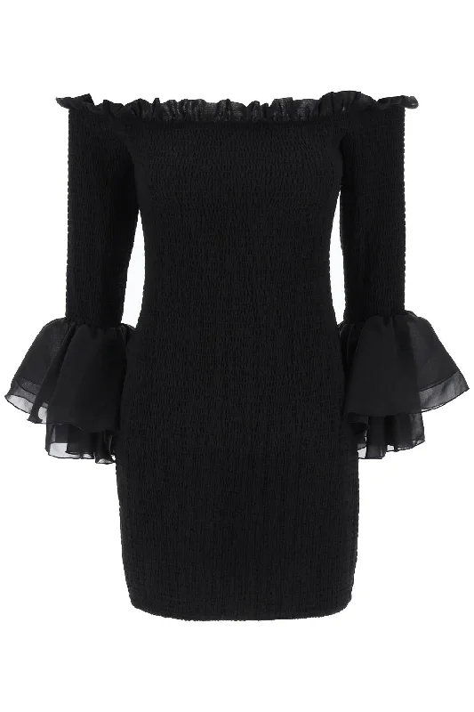 Rotate Women's Smocked Mini Dress In Point Tunics Winter warm