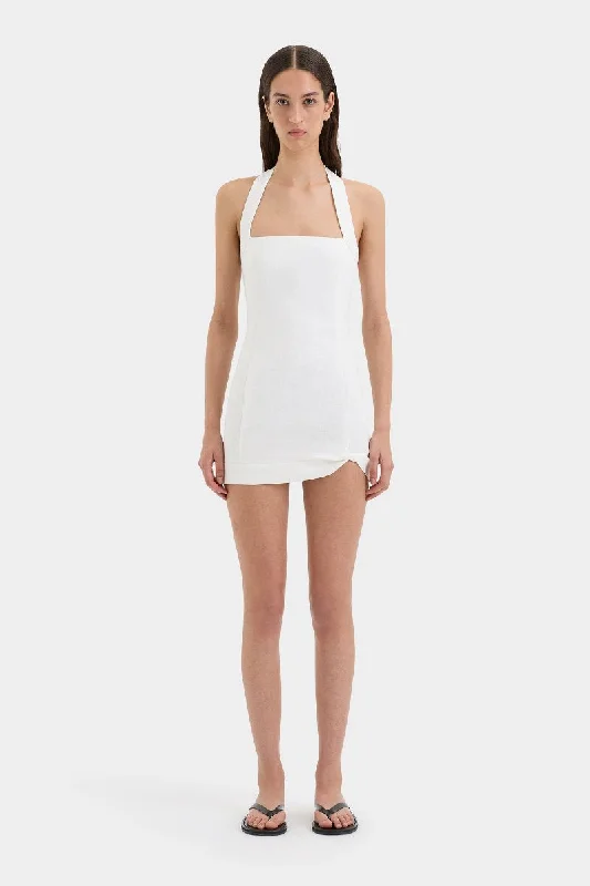 ROISIN MINI DRESS-IVORY Comfortable Wrap Mini Dress