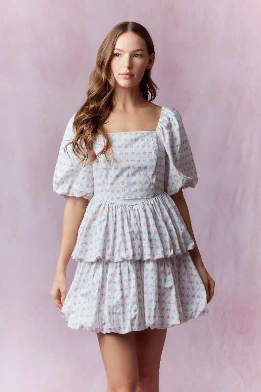 Bubble Hem Mini Dress Classic Shift Mini Dress