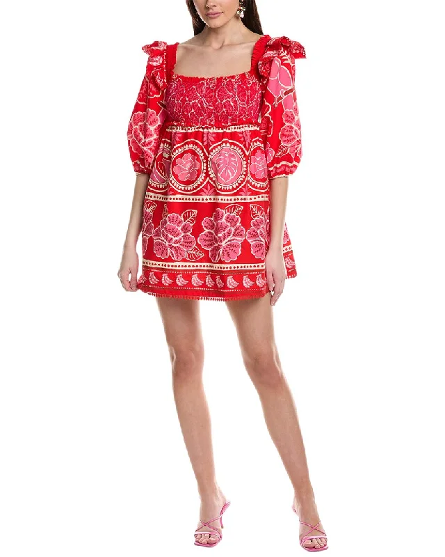 FARM Rio Summer Sunrise Mini Dress Tunics Summer linen