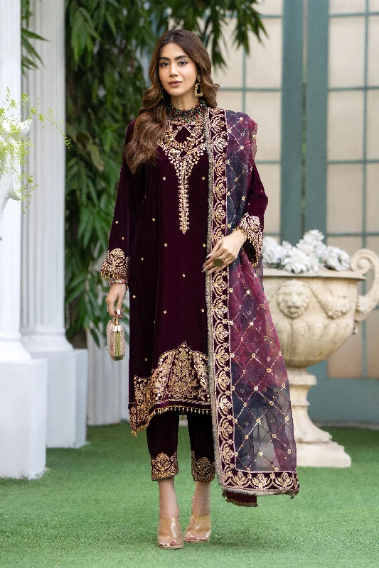 Velvet Artistry Ready to Wear Women Dress by ARWAH VAR2 Tunics Lace romantic