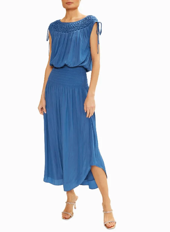 Zoe Midi Dress In True Blue Tunics Sophisticated sleek