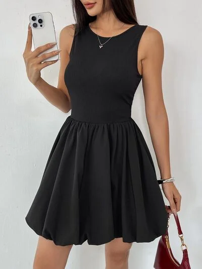 Ruched Sleeveless Mini Dress Trendy Off-Shoulder Dress Mini