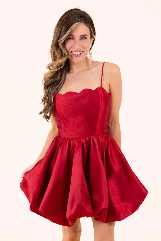 Dance The Night Away Scallop Bubble Mini Dress Trendy Mesh Mini Dress