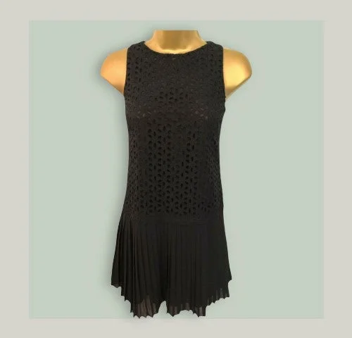 Ann Taylor Loft Black Mini Dress UK 8 US 4 EU 36 Fashionable Off-Shoulder Mini Dress