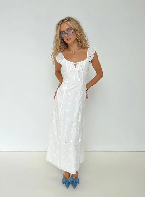 Lombardi Maxi Dress White Tunics Silk luxurious