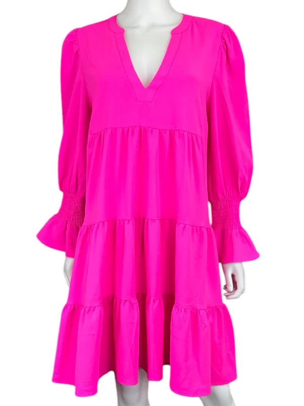 POMANDER PLACE Hot Pink Mini Dress Size L Fashionable Mini Dress with Slits