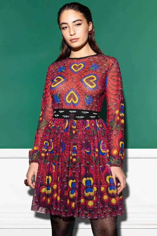 Itto-Jozefa Matyó Burgundy dress Tunics Stylish modern