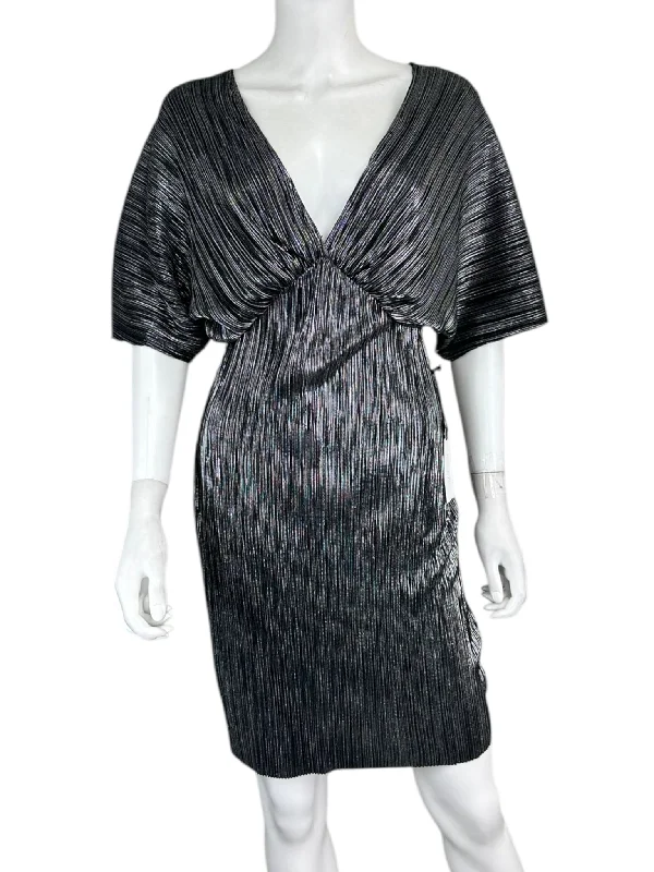 Astr Silver Lined Holographic Mini Dress Size S NWT Elegant Sequin Mini Dress