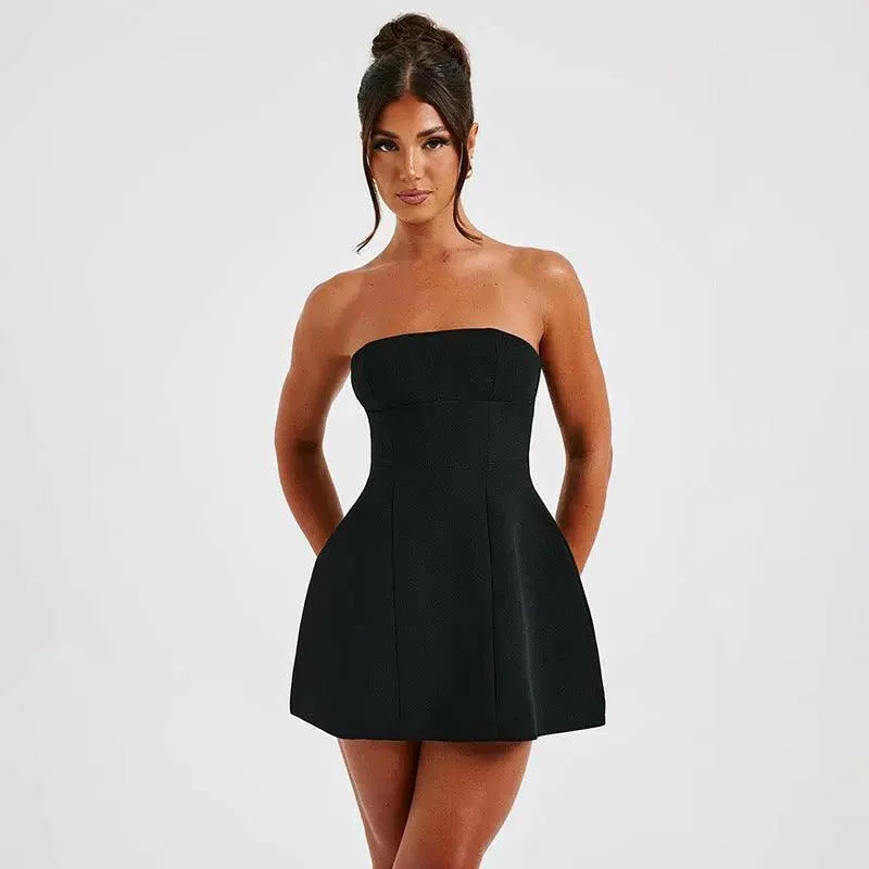 Summer Solid Backless Mini Dress Fashionable Summer Mini Dress