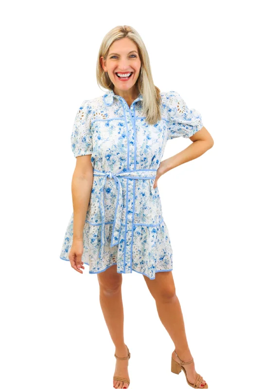 Easy Like Sunday Morning Mini Dress, Blue Combo Trendy Tulle Mini Dress