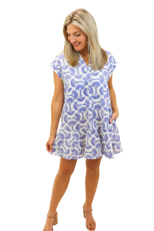 Sicilian Romance Mini Dress, Blue Cozy Ruched Mini Dress