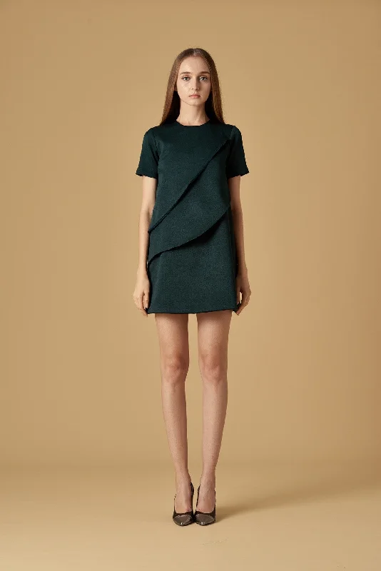 ZT101628DGN : MINI DRESS Trendy A-Line Mini Dress