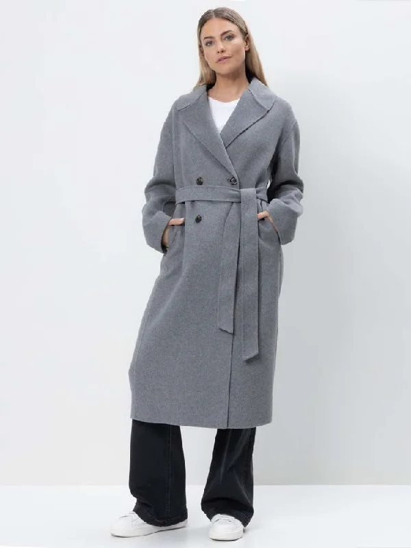 H Grey Coat Welt Pockets Slit Pockets Flap Pockets