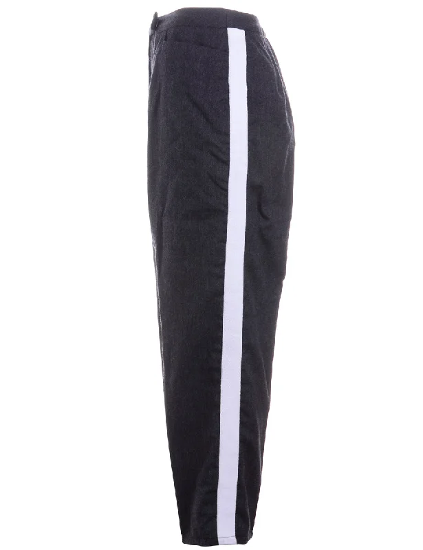 Label Cropped Grace Side Tape Trouser Trousers Lace Delicate