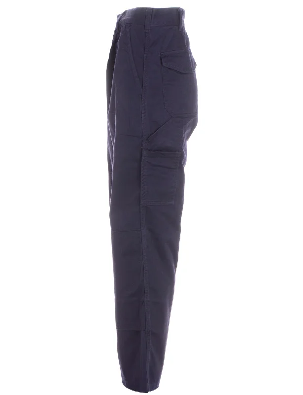 Label Navy Cropped Cargo Trousers Trousers fashionable trendy
