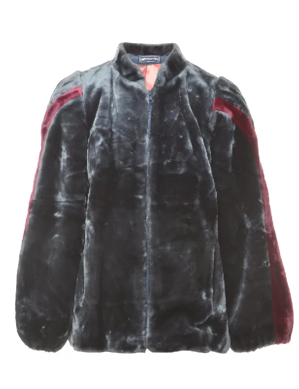 Black Faux Fur Coat - M Blouse Shirt Tunic