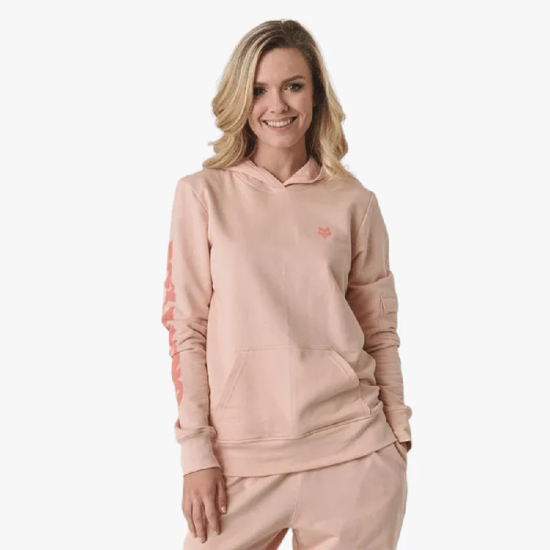 Fox Womens Racing Pullover Hoody Creamy Pink Thick Cable Knit