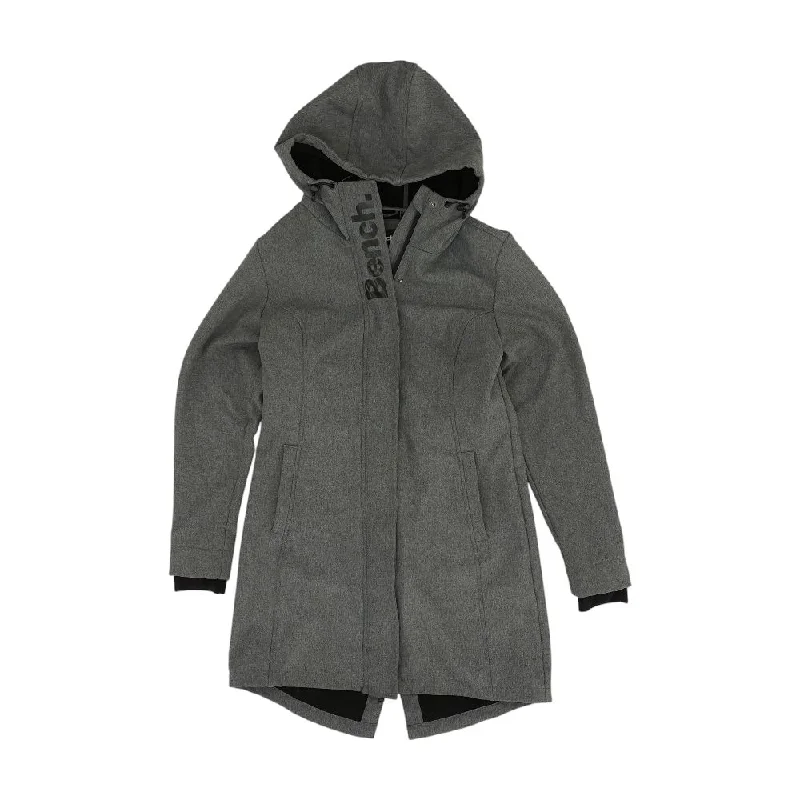 Gray Solid Coat Blazer Duffle Coat Pea Coat