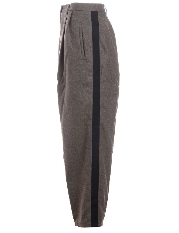 Label Cropped Grace Side Tape Trouser Trousers Denim Blue