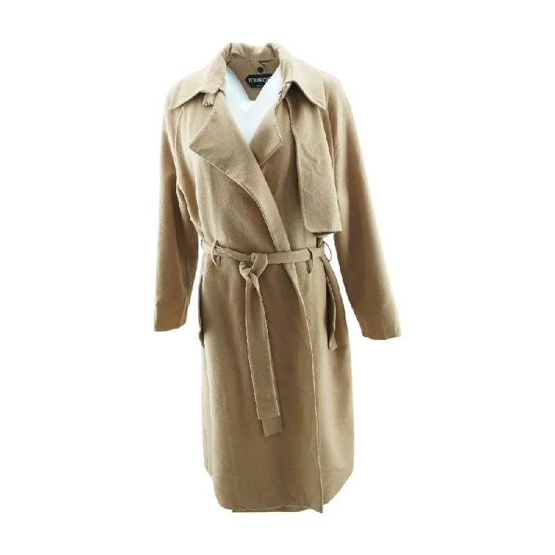 2020 Belted 100% Cashmere Trench Coat Rayon Velvet Corduroy