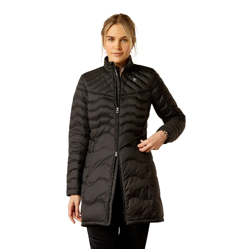 Ariat Ladies Ideal Down Black Midi Coat 10052126 Pockets Sleeves Lining