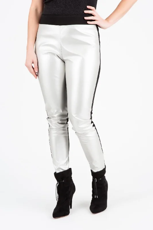 Soft & Sassy Legging Silver Fashionable Fitted Workout Leggings