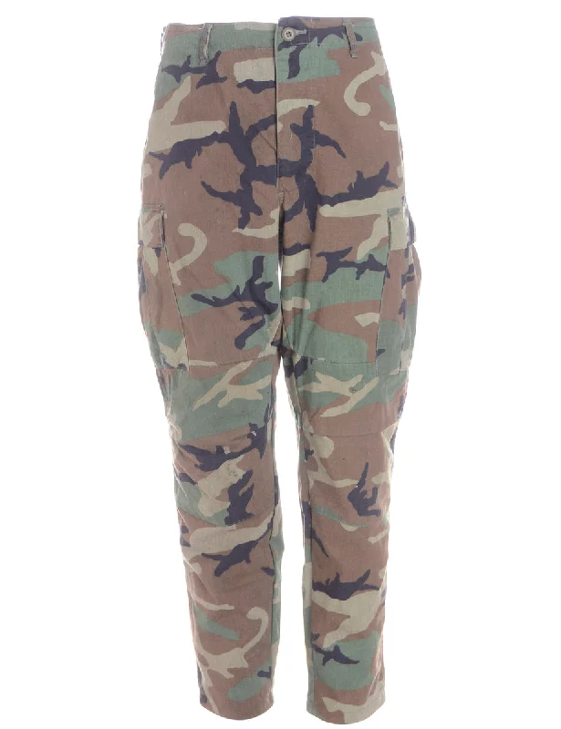 Label Cropped Jacob Tapered Army Trousers Trousers Mesh Breathable