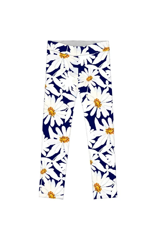 Daisyland Lucy Cute Floral Print Full-Length Leggings - Girls Elegant Textured Leggings