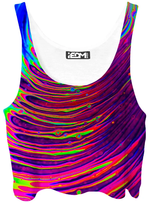 Cosmic Ripples Crop Top Satin Blend Silk Blend Wool Blend
