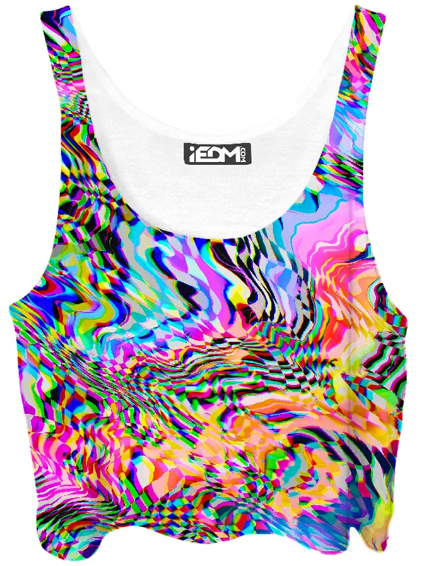 No Signal 2.0 Crop Top Sequined Glittery Shiny
