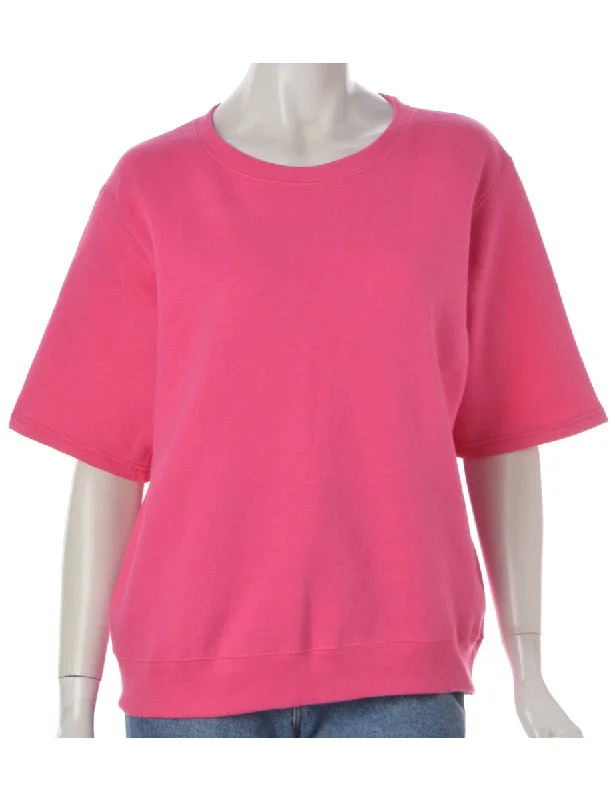 Label Teagan Cropped Sleeve Sweatshirt Hoodie with Hem Contrast Bold Stylish