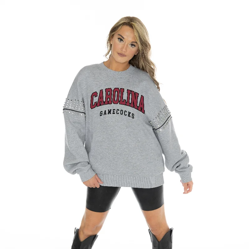 GC Jeweled Drop Shoulder Pullover Polo Neck Sweater