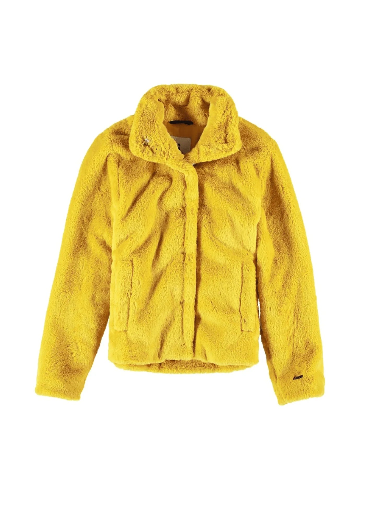 YELLOW WINTER COAT Turtleneck Wrap Cape
