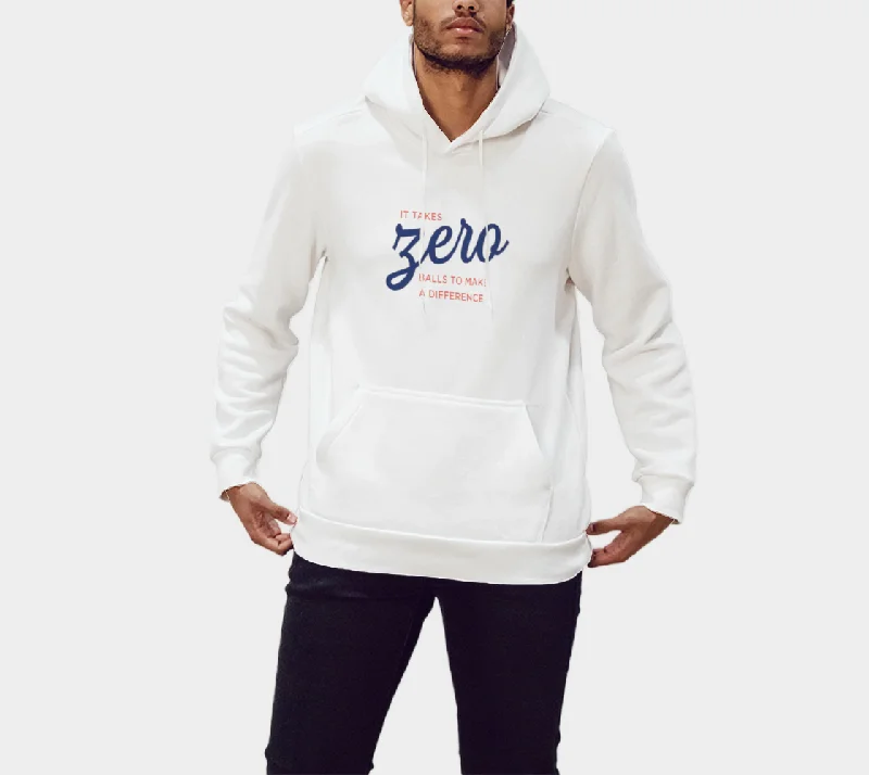 "Zero Balls" Hoodie Hoodie with Monochrome Minimalist Simple