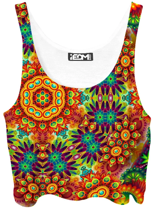 Ornate Color Journey Crop Top Hooded Caped Shawl Collar