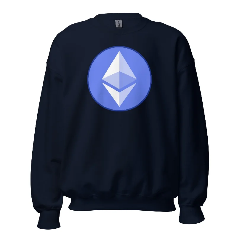 ETH Ethereum Round Logo Cryptocurrency Symbol Sweatshirt Long Sleeve Pullover Cashmere Luxurious Pullover ETH Ethereum Round Logo Cryptocurrency Symbol Sweatshirt Long Sleeve Pullover Cashmere Luxurious Pullover