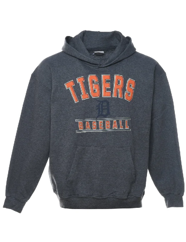 MLB Hooded Orange & Dark Grey Sports Sweatshirt - L Hoodie with Lace Feminine Delicate MLB Hooded Orange & Dark Grey Sports Sweatshirt - L Hoodie with Lace Feminine Delicate
