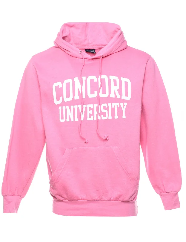 Concord University Pink & White Printed Hoodie - M Hoodie with Ribbed Cuffs Snug Fit Comfort Concord University Pink & White Printed Hoodie - M Hoodie with Ribbed Cuffs Snug Fit Comfort