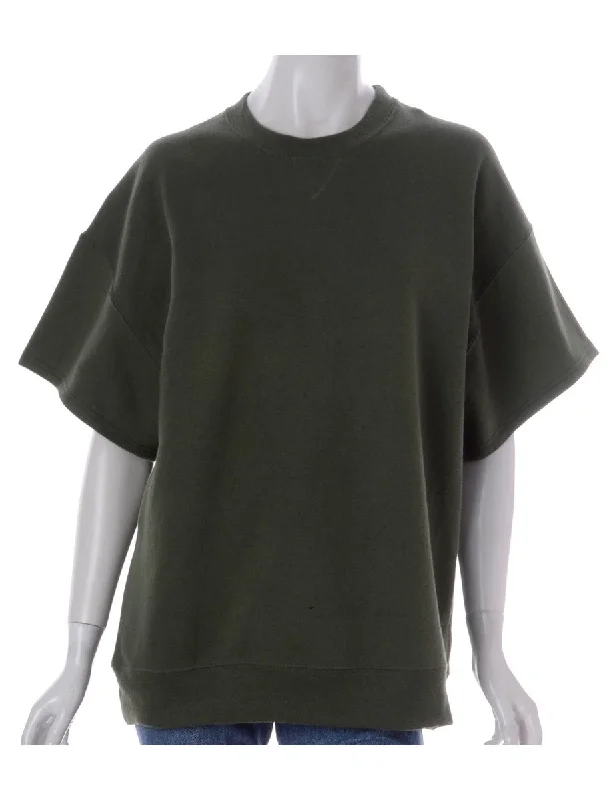Label Teagan Cropped Sleeve Sweatshirt Hoodie Jacket Zipper Layering