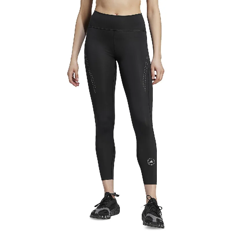 Adidas Stella McCartney Womens Solid Holes Leggings Cozy Lounge Pants Leggings